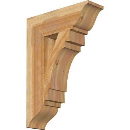Ekena Millwork Merced Traditional Rough Sawn Bracket, Western Red Cedar, 6"W x 20"D x 28"H BKT06X20X28MRC01RWR